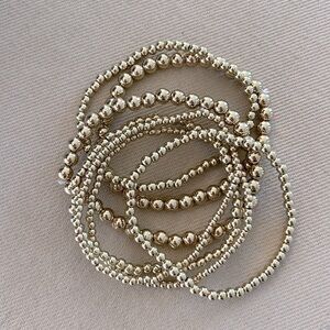 Elegant Gold Beaded Bracelet Set